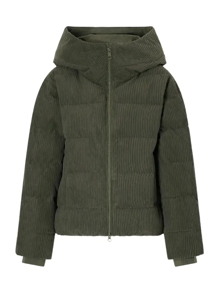 We Norwegians Britt Hooded Quilted Corduroy Padded Ski Jacket