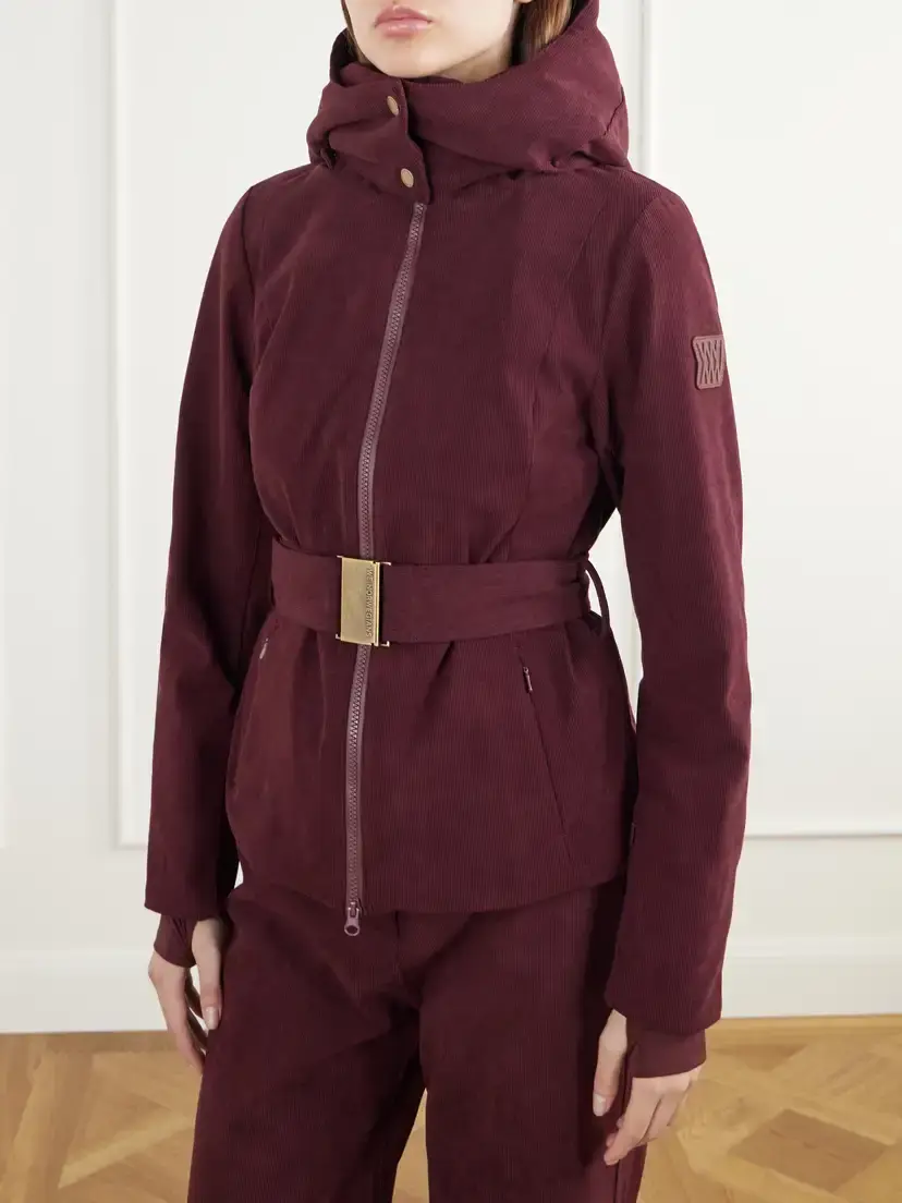 We Norwegians Britt Tailored Hooded Belted Padded Corduroy Ski Jacket | Thumbnail 3 We Norwegians Britt Tailored Hooded Belted Padded Corduroy Ski Jacket | Thumbnail 3