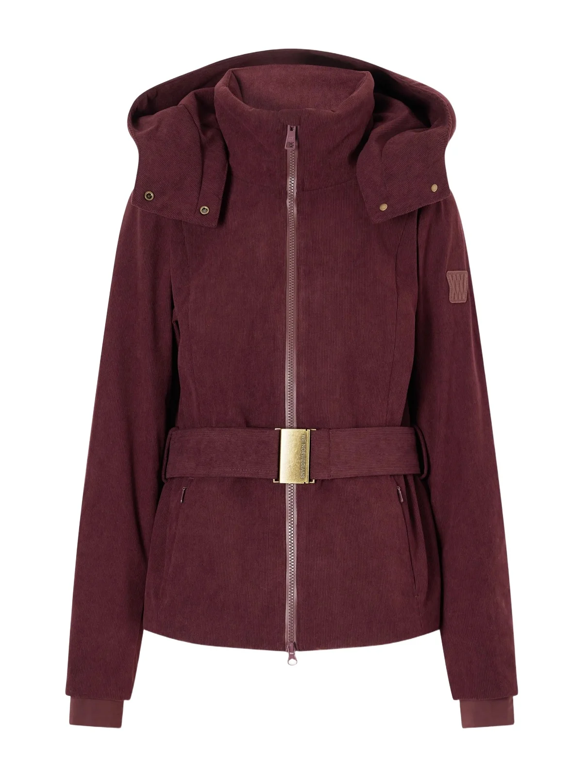We Norwegians Britt Tailored Hooded Belted Padded Corduroy Ski Jacket