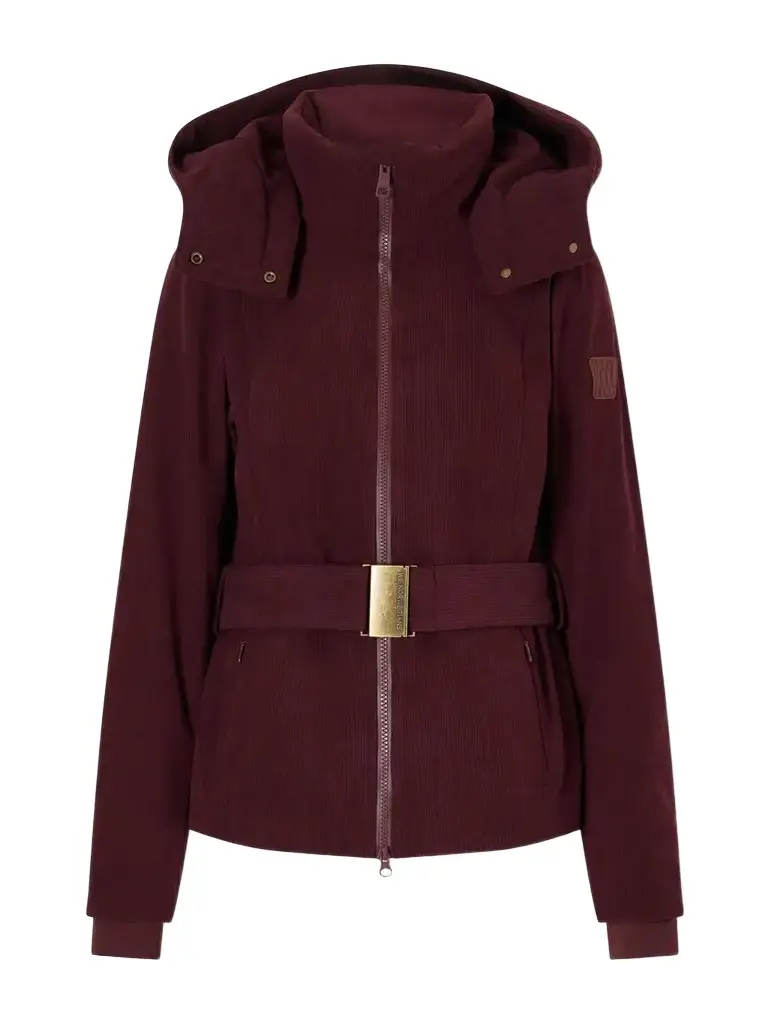 We Norwegians Britt Tailored Hooded Belted Padded Corduroy Ski Jacket