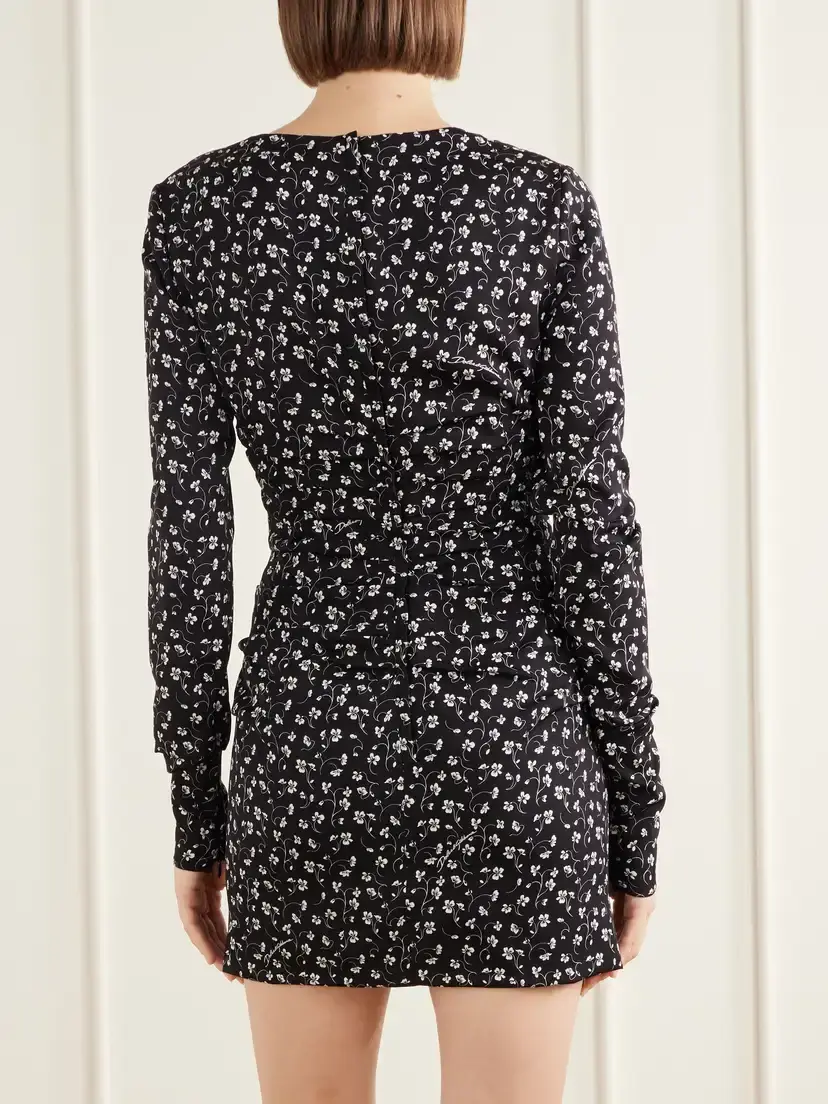 Dolce & Gabbana Floral-print Ruched Silk-blend Charmeuse Mini Dress | Thumbnail 3 Dolce & Gabbana Floral-print Ruched Silk-blend Charmeuse Mini Dress | Thumbnail 3