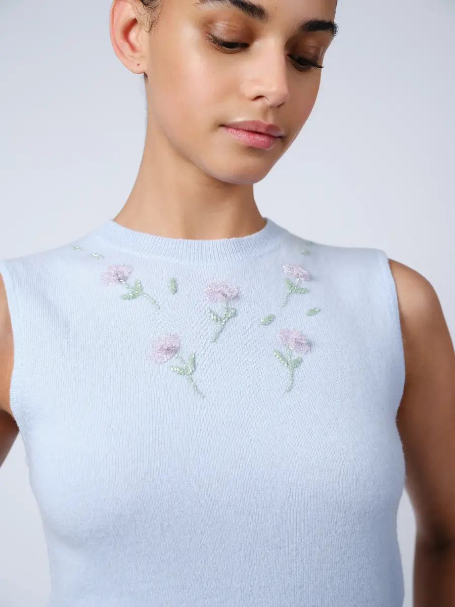 Aknvas The Dahlia tank in blue cashmere wool | Thumbnail 2 Aknvas The Dahlia tank in blue cashmere wool | Thumbnail 2