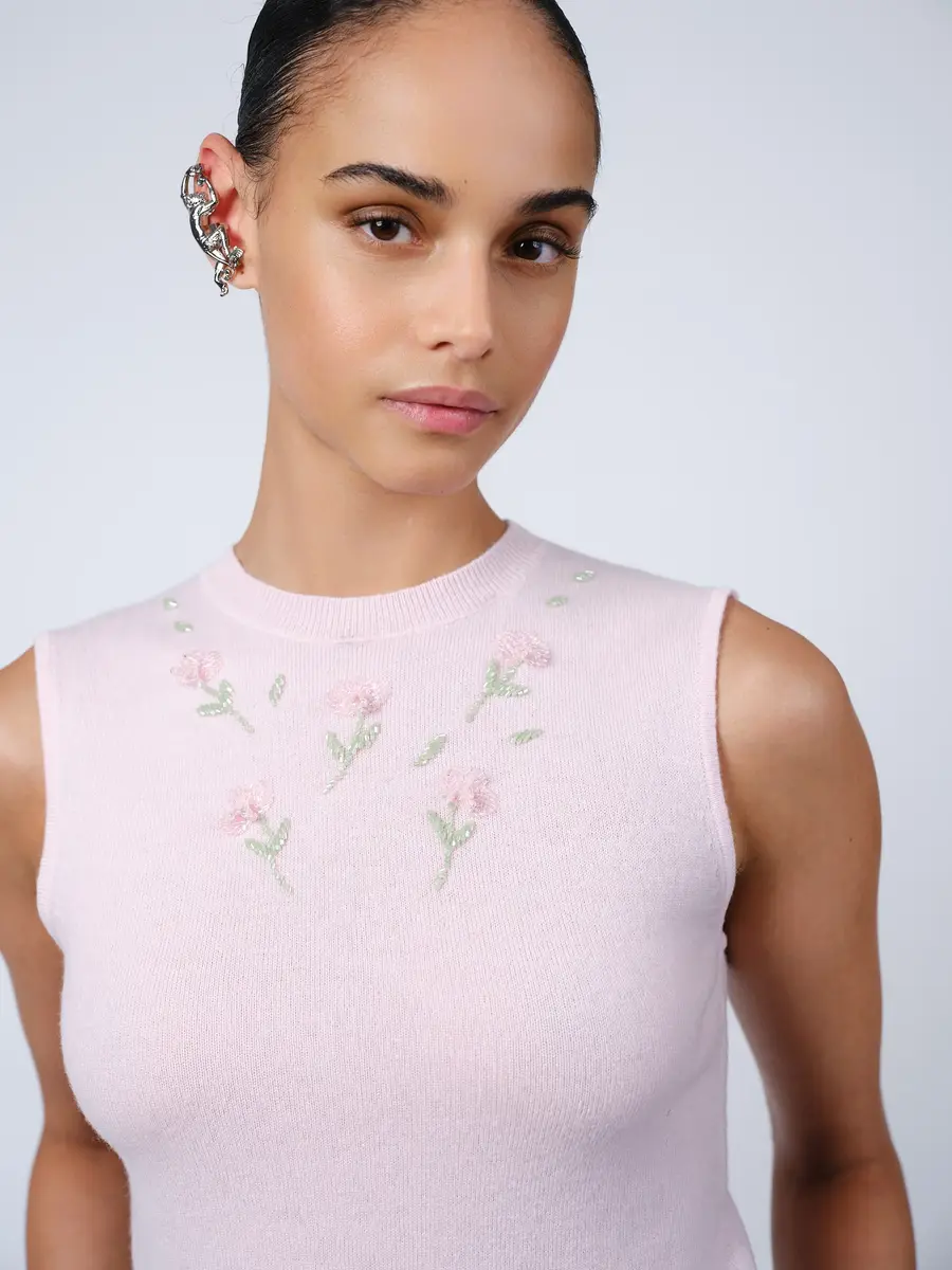 Aknvas The Dahlia tank in pink cashmere wool | Thumbnail 4