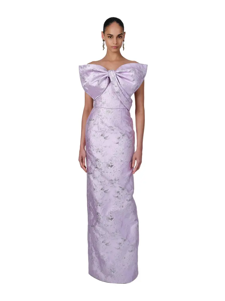 Aknvas The Margot bow gown in lilac