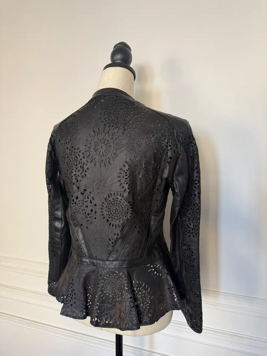 Jen Wonders Studio Cutwork Peplum Leather Jacket | Thumbnail 11