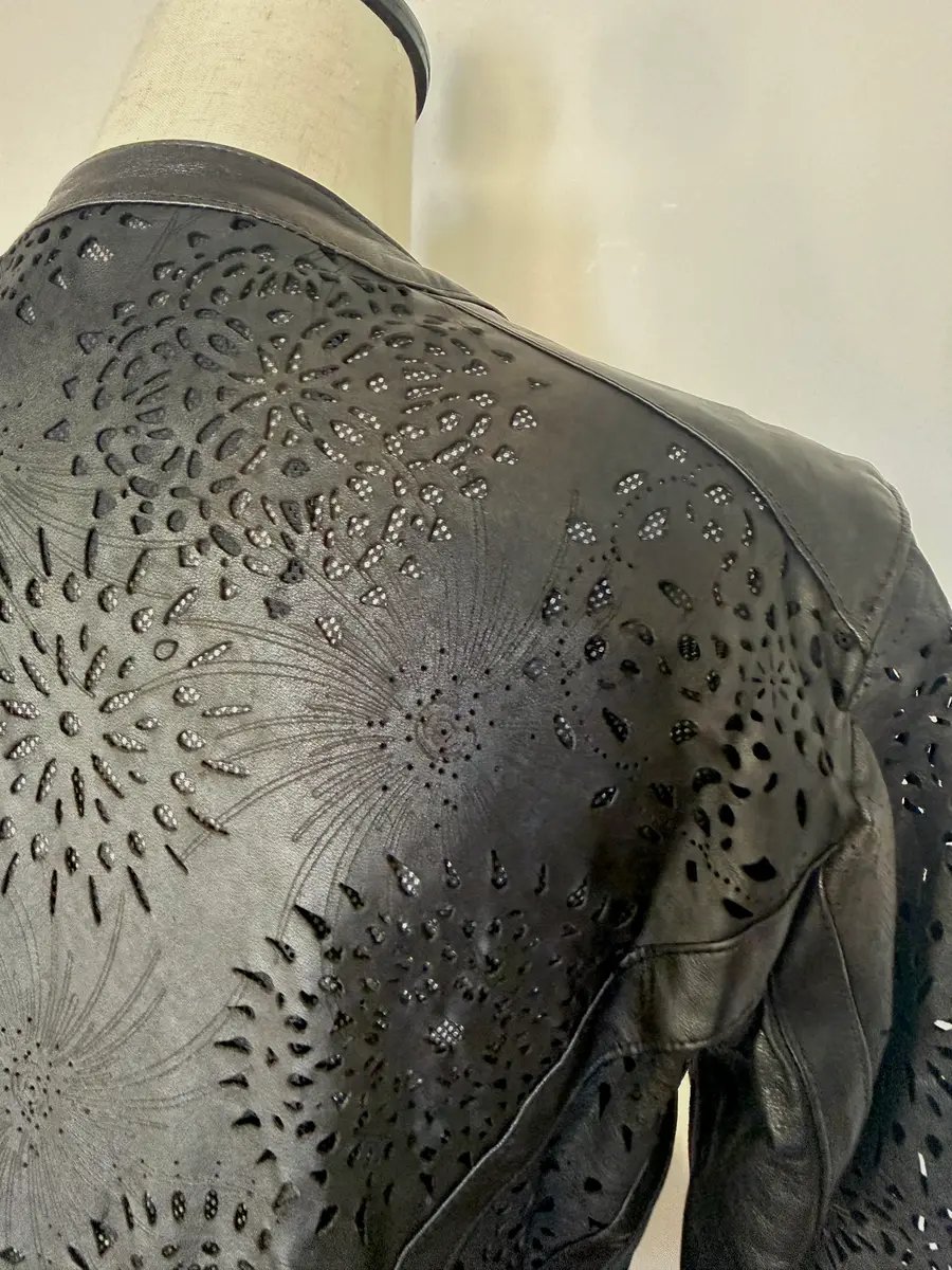 Jen Wonders Studio Cutwork Peplum Leather Jacket | Thumbnail 6