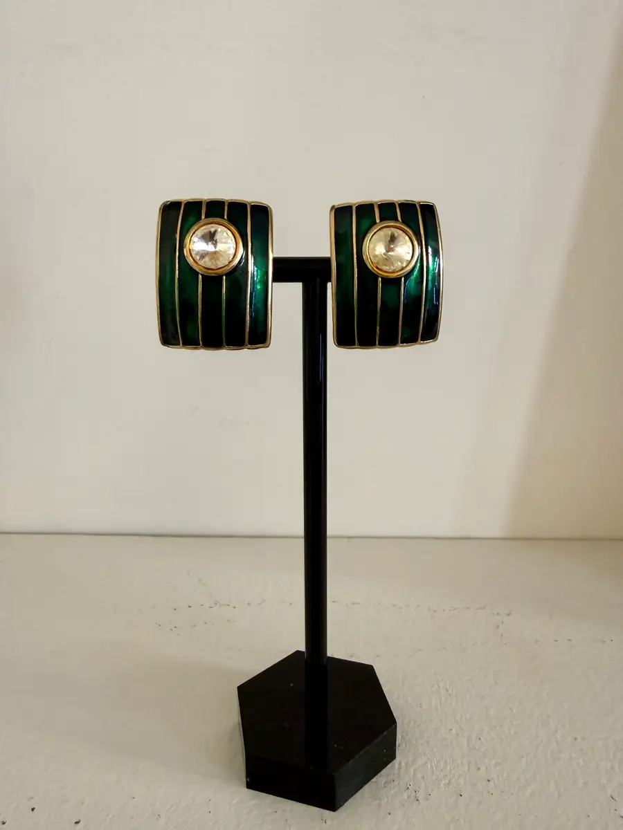 Green and Gold Earrings