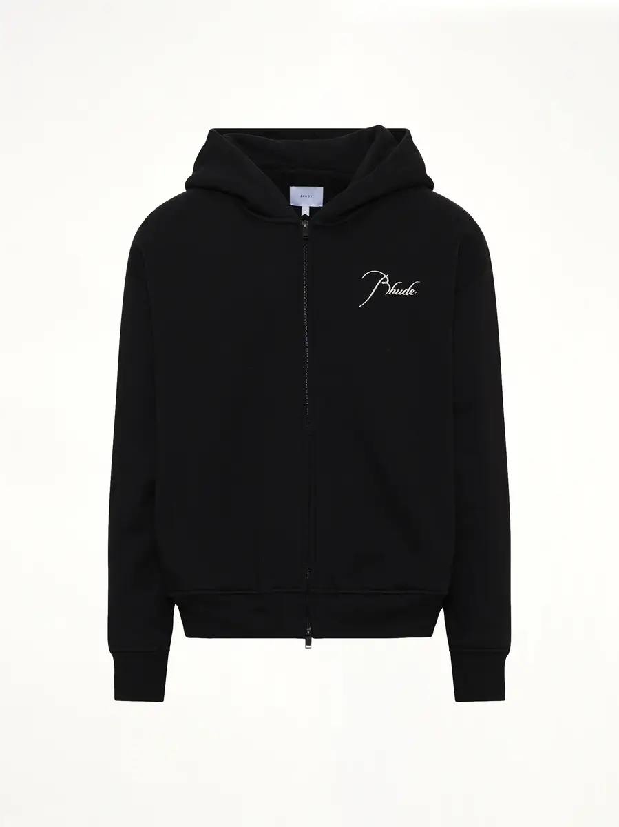 Rhude Classique Zip Up Hoodie in Black/white | Thumbnail 2 Rhude Classique Zip Up Hoodie in Black/white | Thumbnail 2