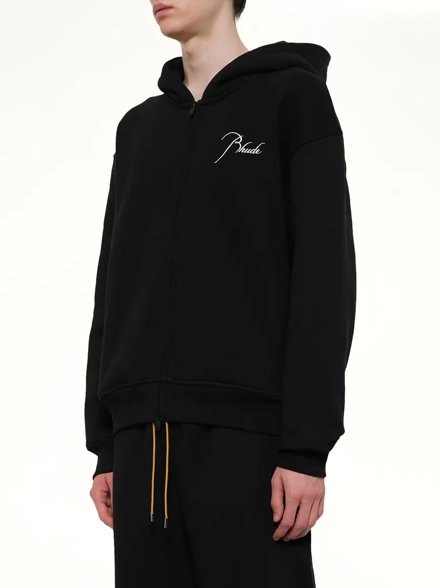 Rhude Classique Zip Up Hoodie in Black/white | Thumbnail 3 Rhude Classique Zip Up Hoodie in Black/white | Thumbnail 3