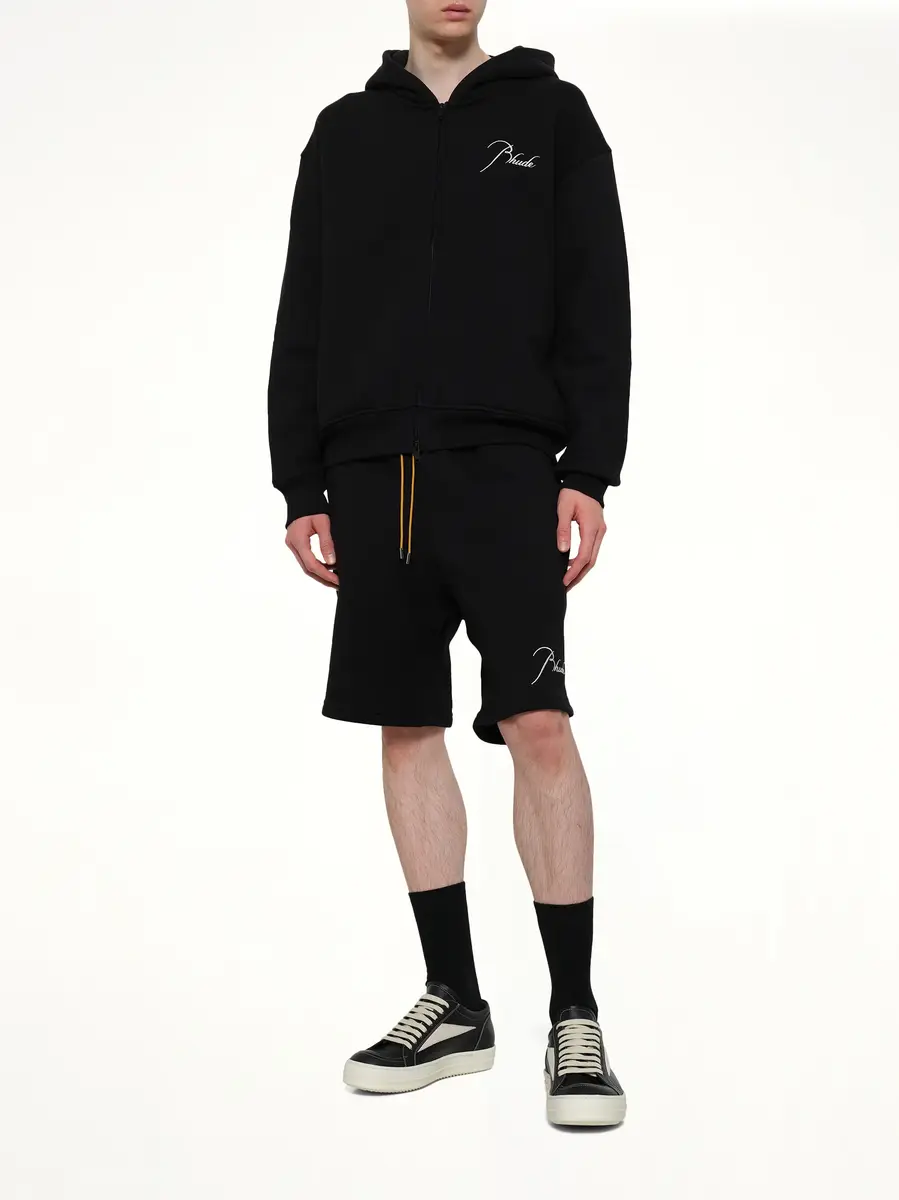 Rhude Classique Zip Up Hoodie in Black/white | Thumbnail 4 Rhude Classique Zip Up Hoodie in Black/white | Thumbnail 4