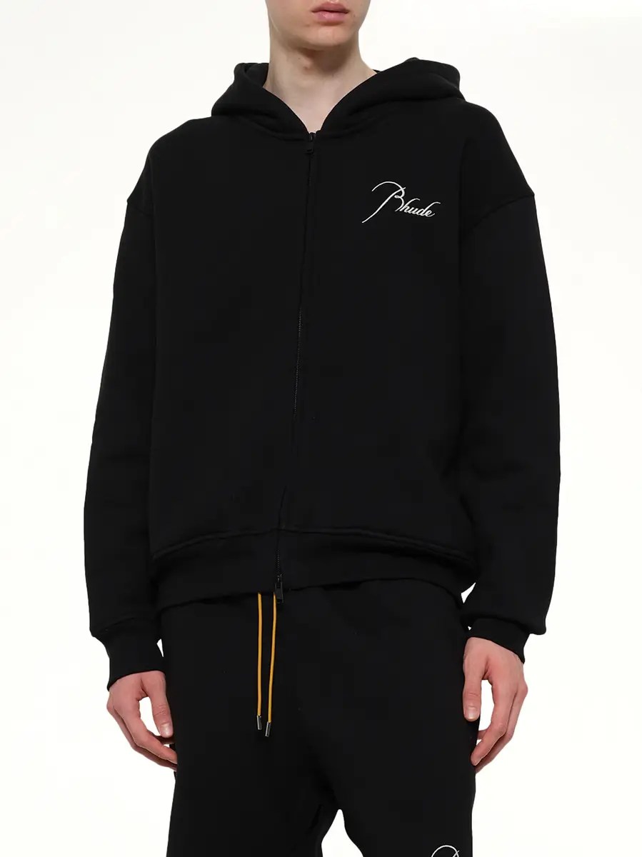 Rhude Classique Zip Up Hoodie in Black/white | Thumbnail 6 Rhude Classique Zip Up Hoodie in Black/white | Thumbnail 6