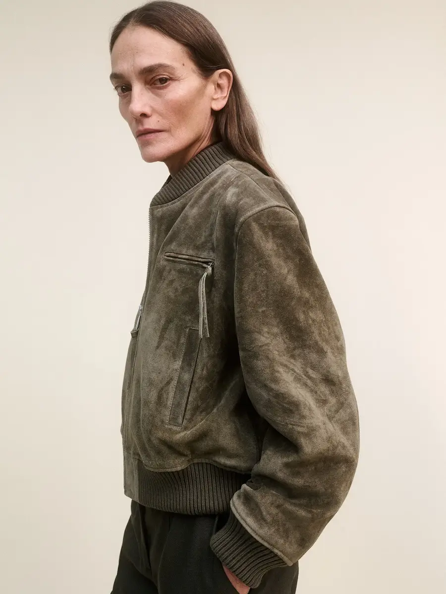 ARMA Elysia Gritty Suede Bomber Jacket | Thumbnail 4