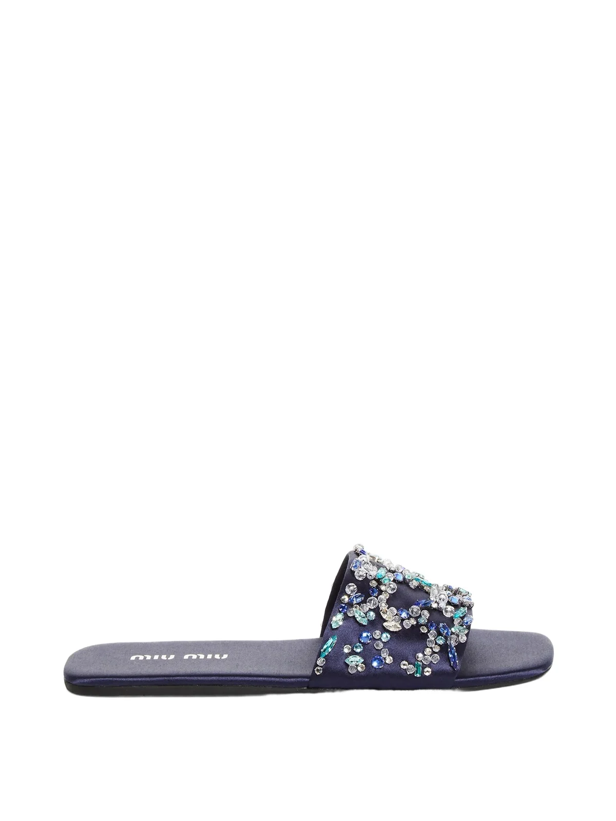 Embellished Satin Slide Sandals Embellished Satin Slide Sandals