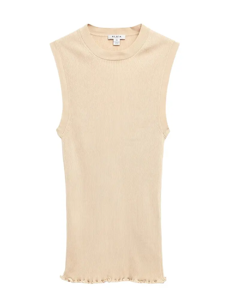 Silk Ribbed Knit Tank