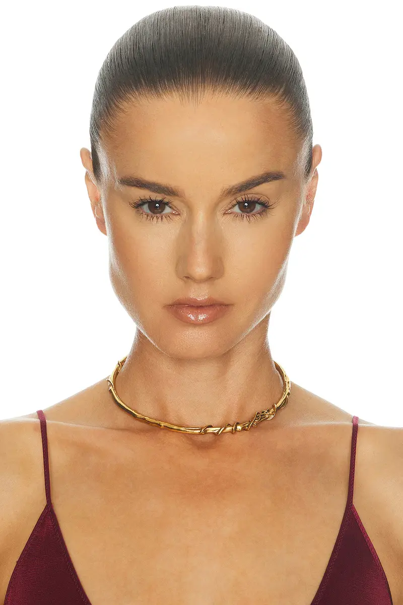 Saint Laurent YSL Mulberry Wood Torque Necklace | Thumbnail 2