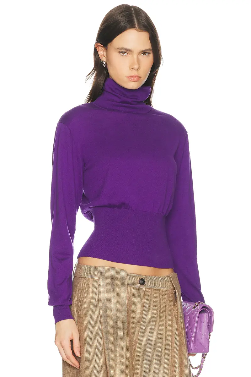 Helsa Thelka Shoulder Pad Knit Mockneck | Thumbnail 2 Helsa Thelka Shoulder Pad Knit Mockneck | Thumbnail 2