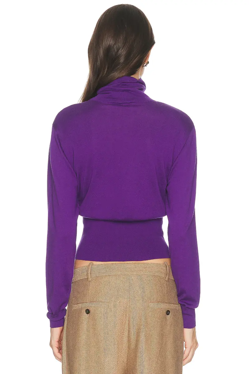 Helsa Thelka Shoulder Pad Knit Mockneck | Thumbnail 3 Helsa Thelka Shoulder Pad Knit Mockneck | Thumbnail 3