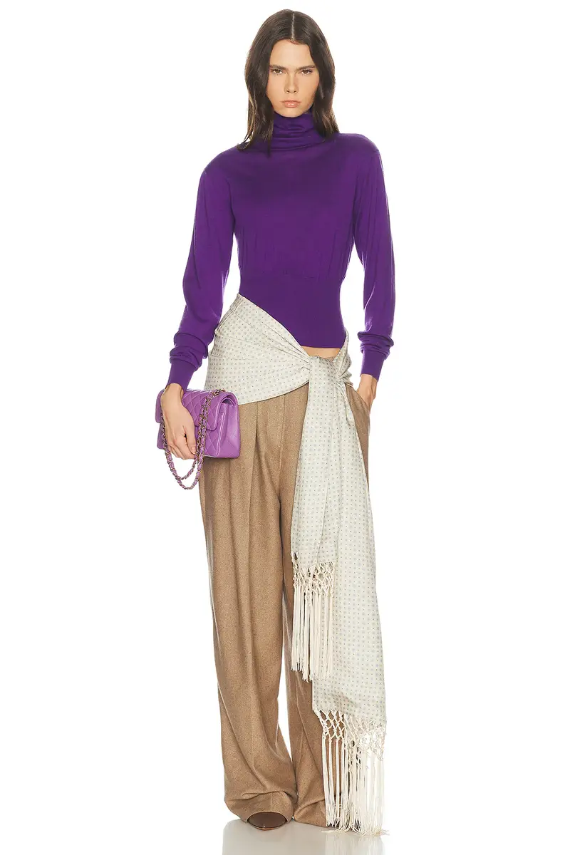 Helsa Thelka Shoulder Pad Knit Mockneck | Thumbnail 4 Helsa Thelka Shoulder Pad Knit Mockneck | Thumbnail 4