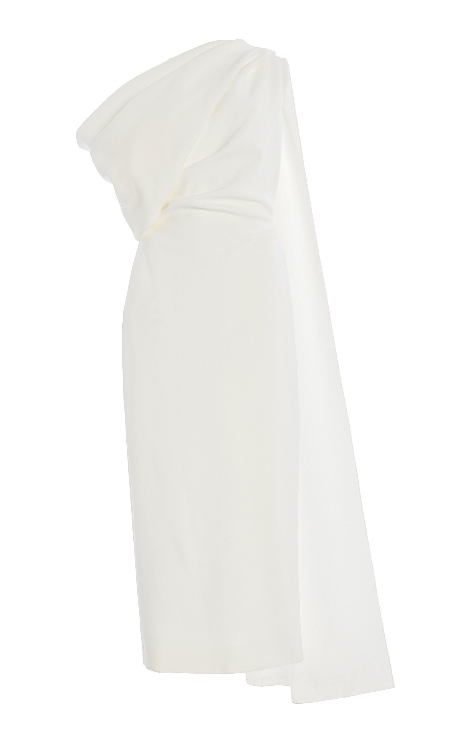 Roksanda Maite Cape-Detailed Asymmetric Bonded Crepe Midi Dress