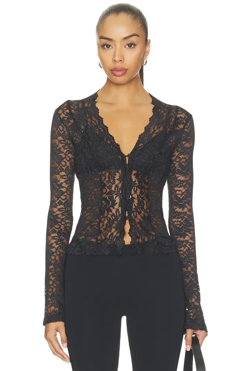 Charlice Button Front Top