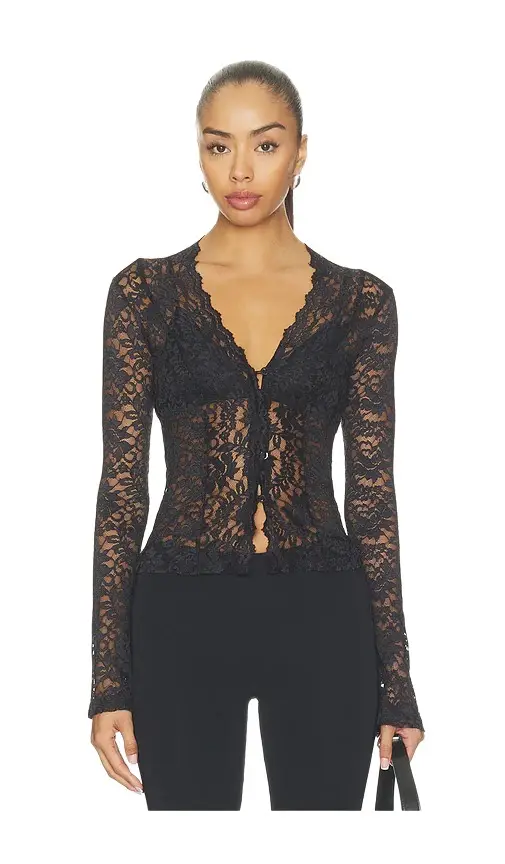 Charlice Button Front Top