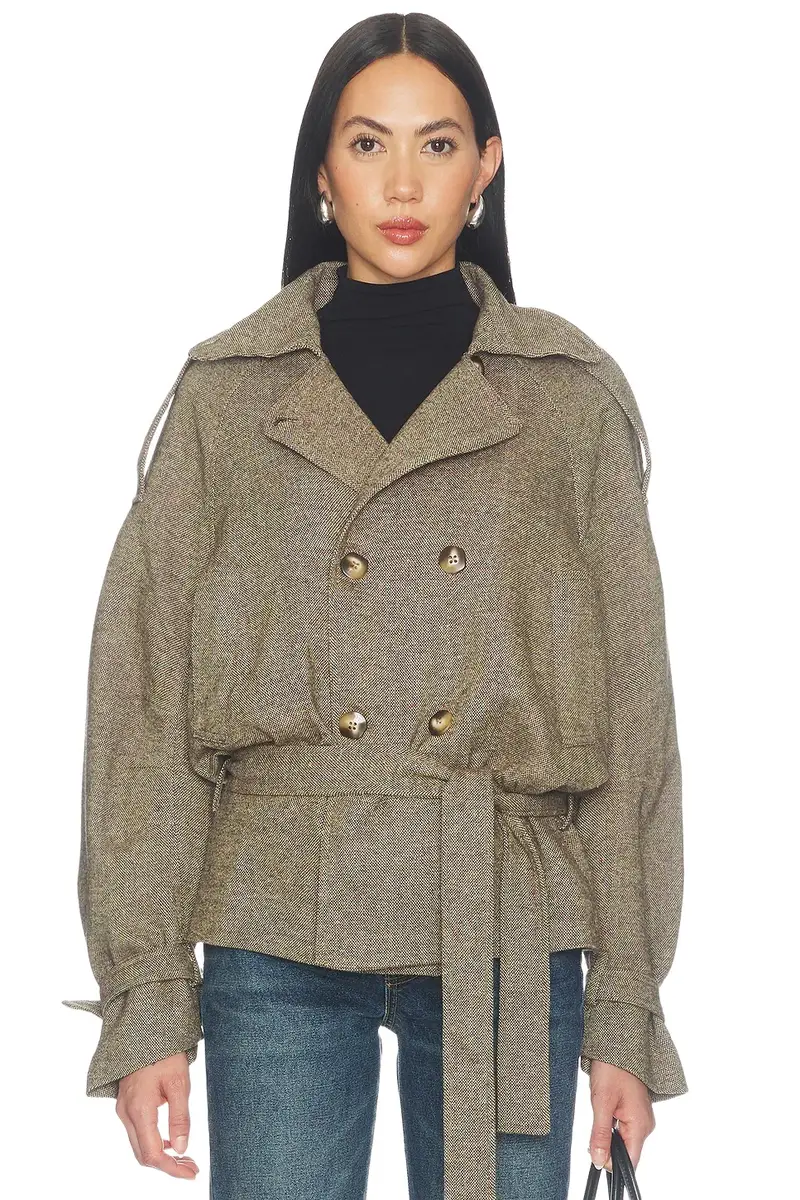 Cubic London Double-breasted Wool Blend Coat