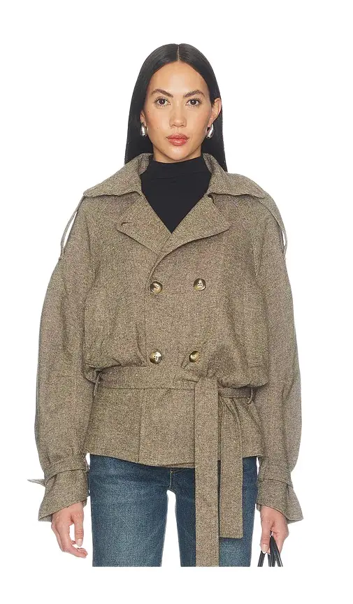 Cubic London Double-breasted Wool Blend Coat