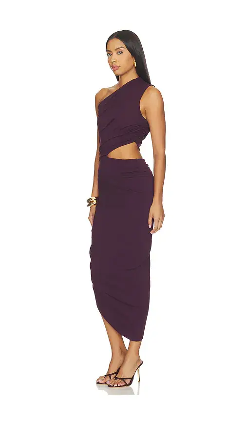 susana monaco Gathered One Shoulder Cut Out Dress | Thumbnail 2