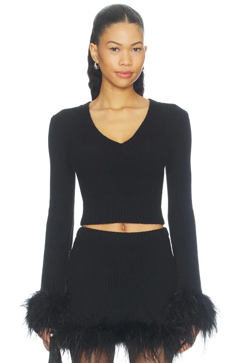 Mckina Feather V Neck Sweater Mckina Feather V Neck Sweater