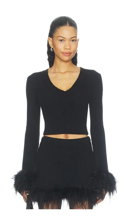 Mckina Feather V Neck Sweater