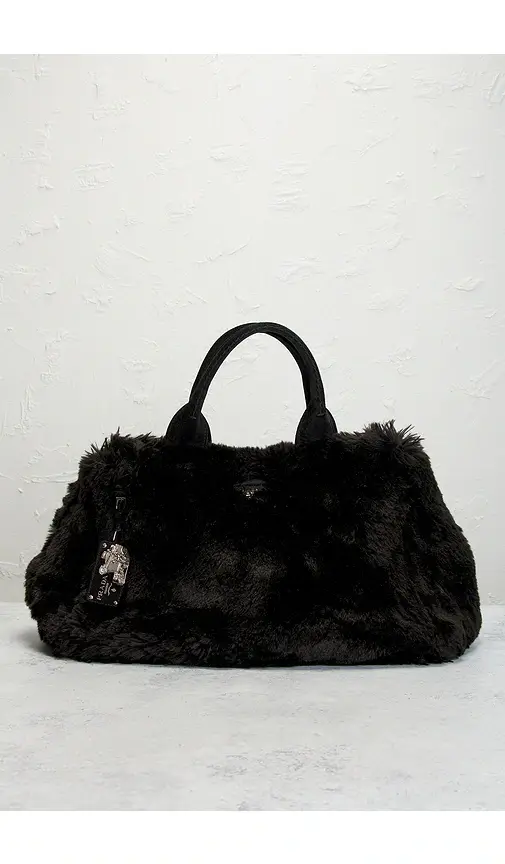 Prada Fur Canapa Tote Bag | Thumbnail 2 Prada Fur Canapa Tote Bag | Thumbnail 2