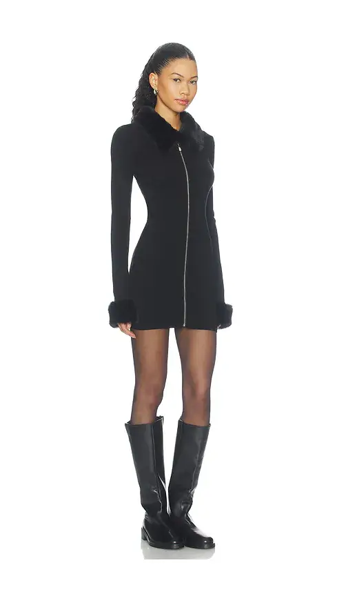 MORE TO COME Natalie Knit Zip Front Mini Dress | Thumbnail 2 MORE TO COME Natalie Knit Zip Front Mini Dress | Thumbnail 2