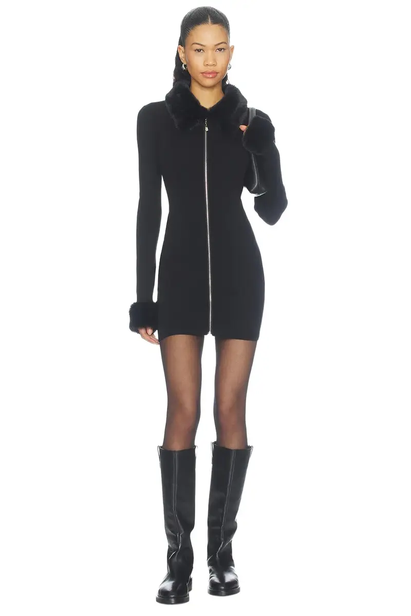 Natalie Knit Zip Front Mini Dress Natalie Knit Zip Front Mini Dress