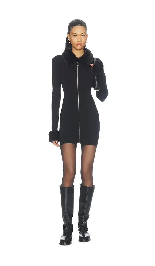 Natalie Knit Zip Front Mini Dress