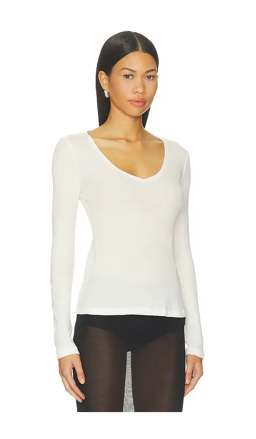 GRLFRND Sheer V-neck Tee | Thumbnail 2
