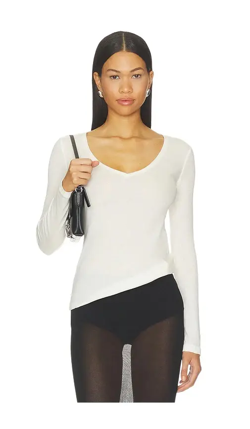 Sheer V-neck Tee
