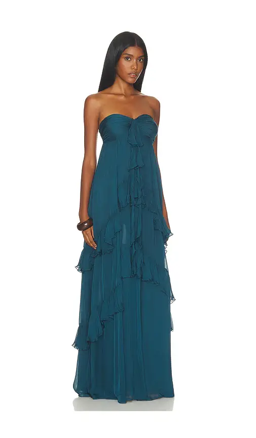 ROCOCO SAND Strapless Ruffle Maxi Dress | Thumbnail 2