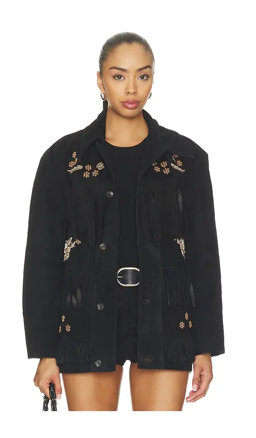 Found Hand Embroidered Suede Western Fringe Jacket | Thumbnail 2