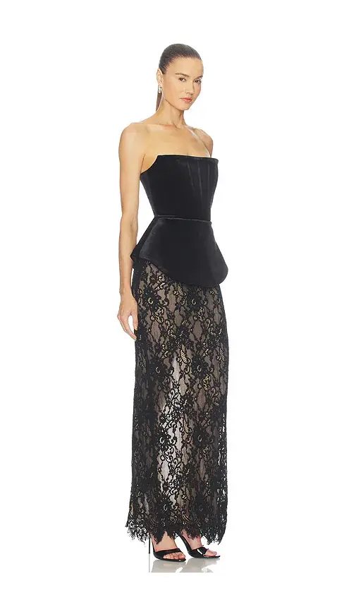 Bronx and Banco Strapless Velvet And Lace Maxi Dress | Thumbnail 2 Bronx and Banco Strapless Velvet And Lace Maxi Dress | Thumbnail 2