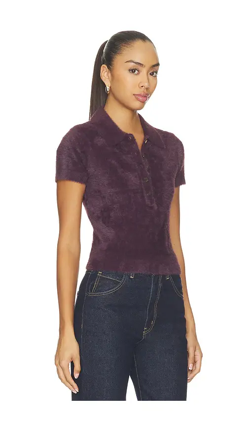 L'Agence Cirrus Short Sleeve Crop Polo | Thumbnail 2 L'Agence Cirrus Short Sleeve Crop Polo | Thumbnail 2