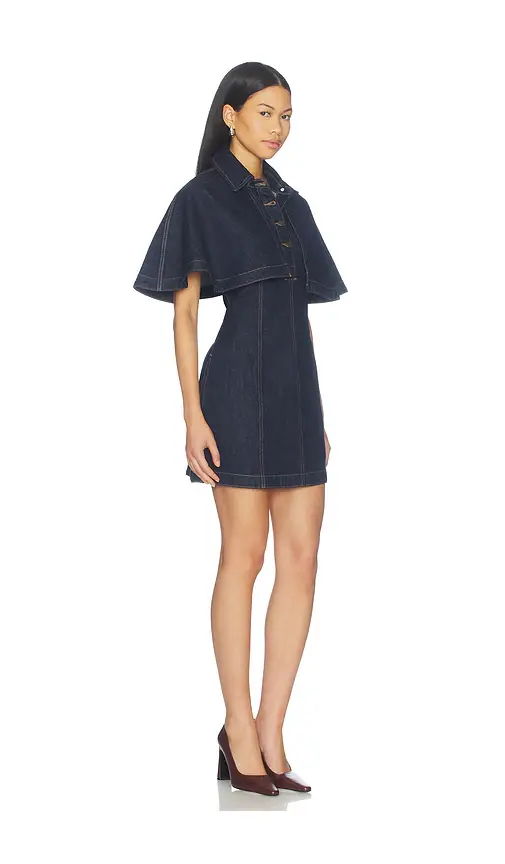Simkhai Shreya Mini Cape Dress | Thumbnail 2 Simkhai Shreya Mini Cape Dress | Thumbnail 2