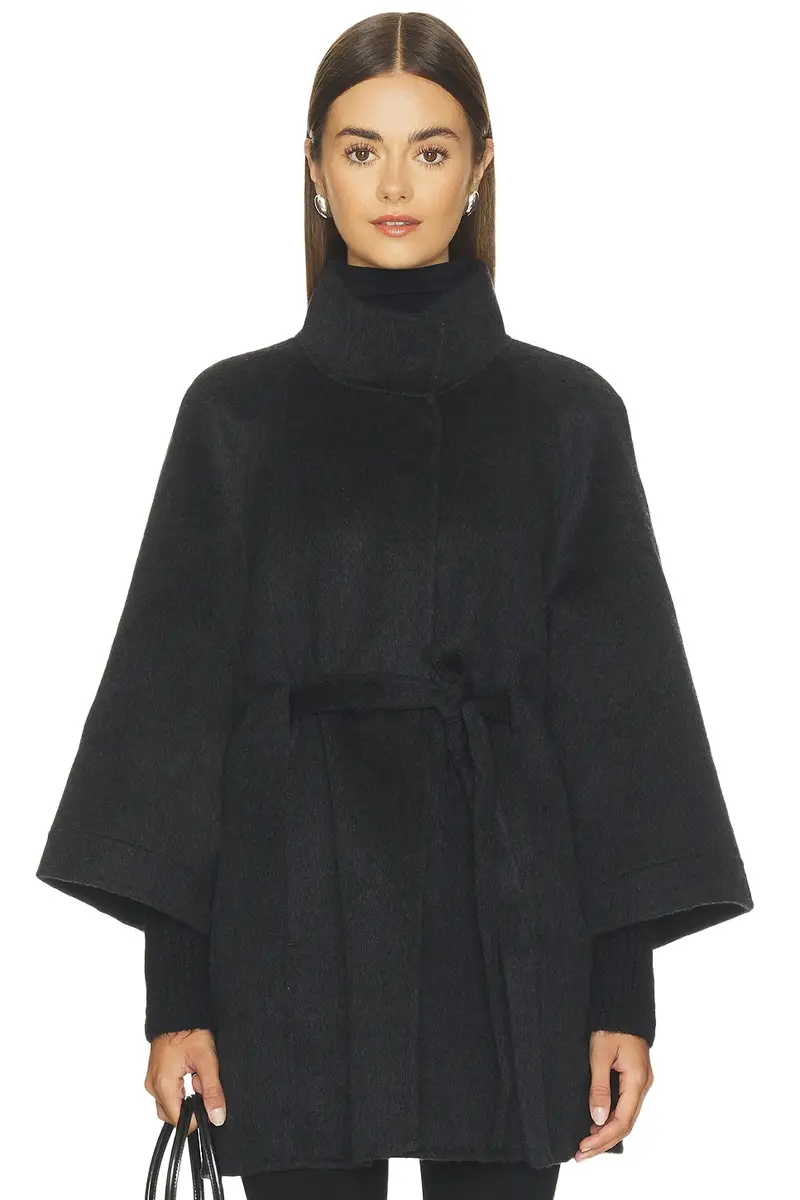 Cubic London Minimal Wool-blend Waist-defined Coat