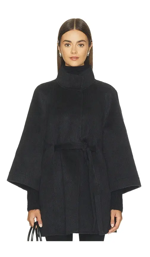 Cubic London Minimal Wool-blend Waist-defined Coat