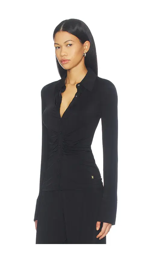 ÉTERNE Ruched Charlie Liquid Jersey Top | Thumbnail 2