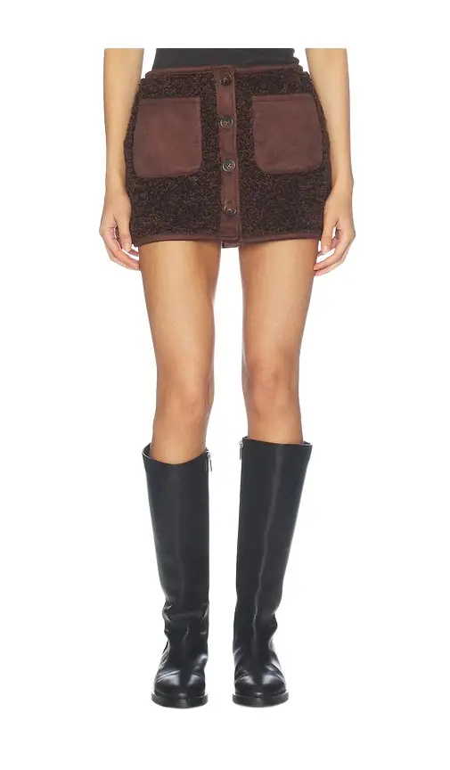 Ressa Faux Suede & Sherpa Mini Skirt