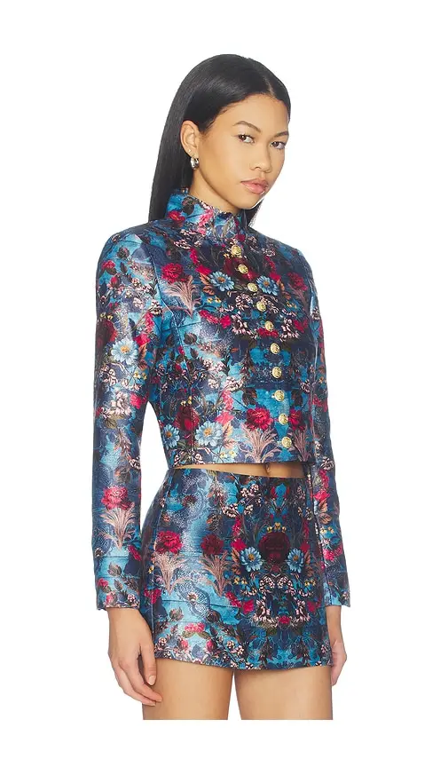 Alice + Olivia Alice + Olivia Emerson Jacquard Military Jacket | Thumbnail 2 Alice + Olivia Alice + Olivia Emerson Jacquard Military Jacket | Thumbnail 2