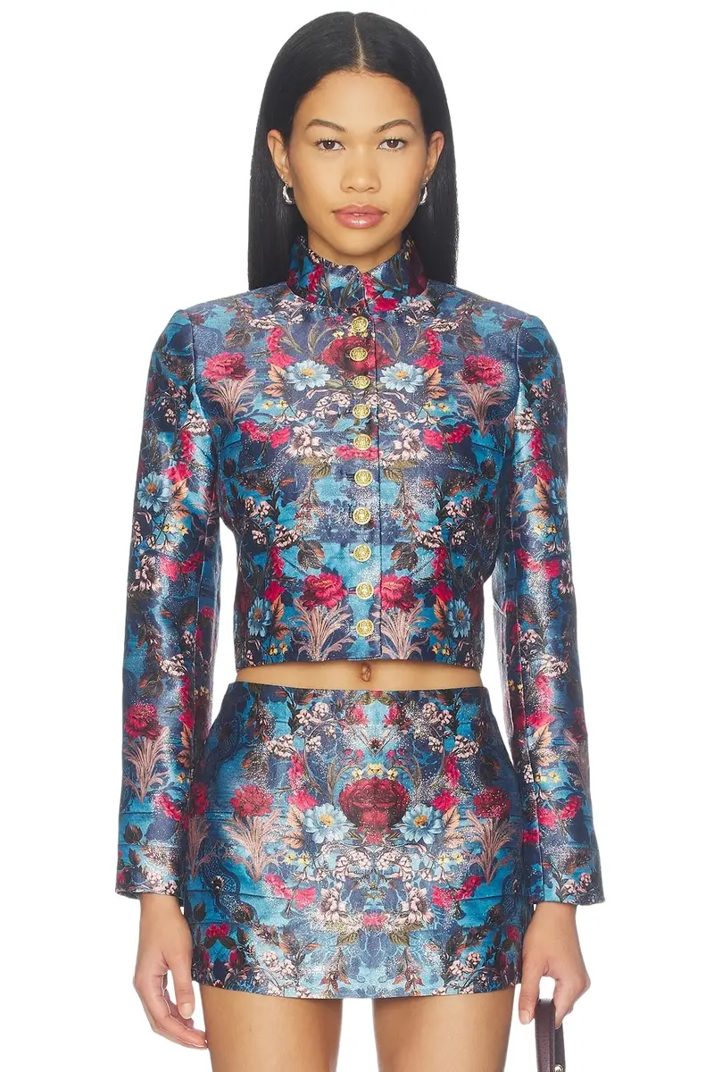 Alice + Olivia Alice + Olivia Emerson Jacquard Military Jacket