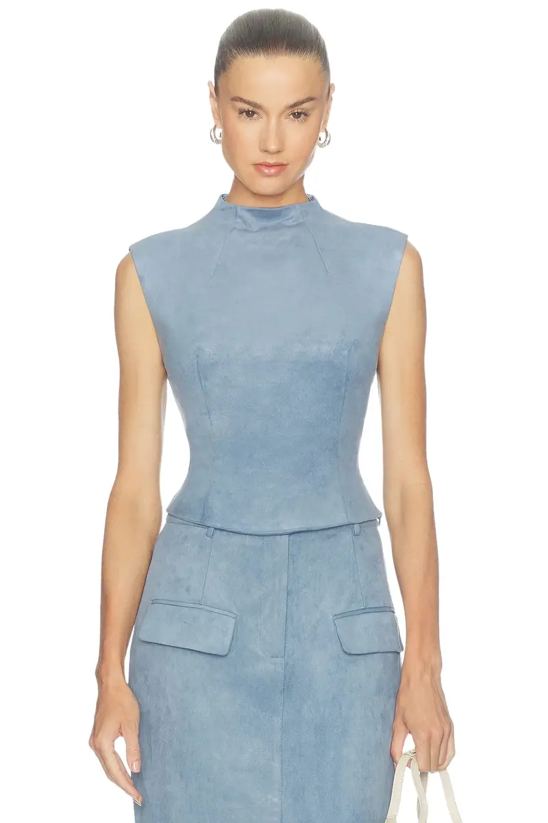 Odd Muse Faux Suede Sleeveless Top