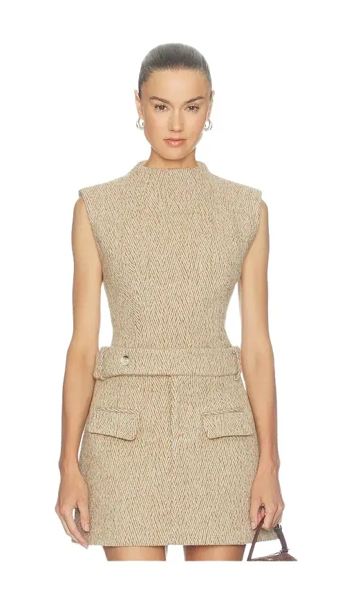 Wool Mix Tweed Sleeveless Top Wool Mix Tweed Sleeveless Top