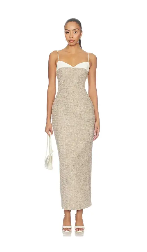 Odd Muse Tweed Contrast Detail Midi Dress